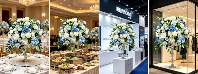 international event cases using XIBO flower ball centerpieces
