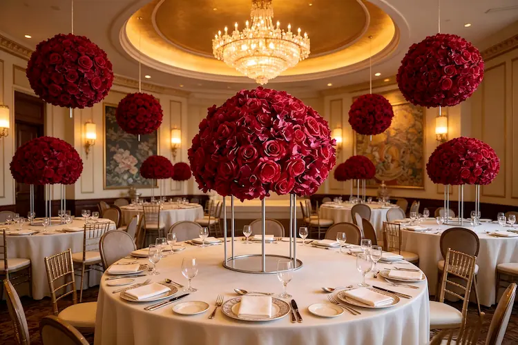 silk flower ball wedding decoration ceremony reception decor