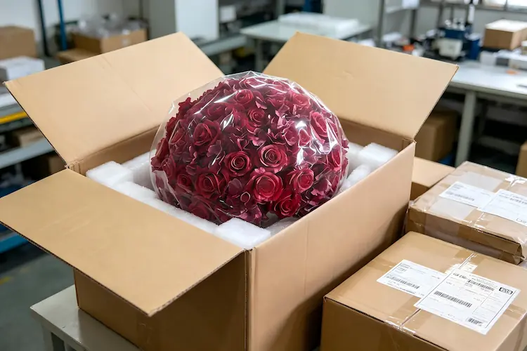 artificial flower ball packaging wedding decor shipping