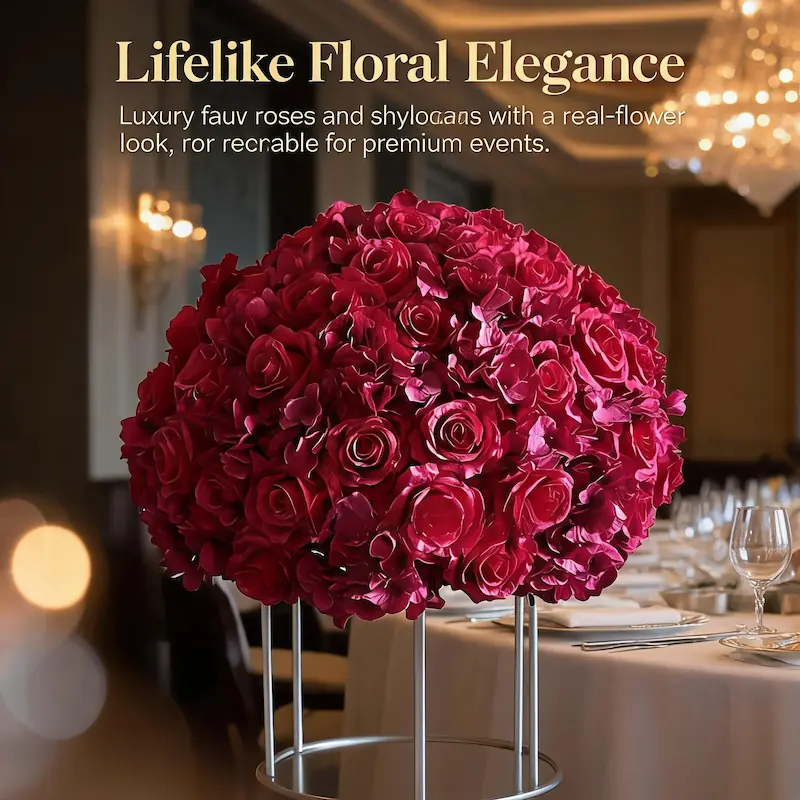 Artificial Flower Ball – Silk Flower Ball Wedding Decoration（Versatile Silk Floral Decor for Weddings & Events）