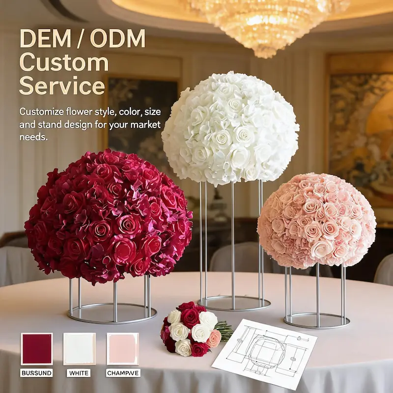 Artificial Flower Ball – Silk Flower Ball Wedding Decoration（Versatile Silk Floral Decor for Weddings & Events）