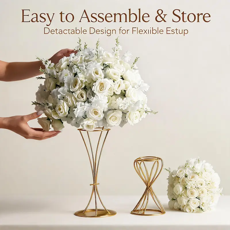 White Flower Ball – Artificial White Rose Flower Ball（Pure White Rose Ball for Weddings, Events & Displays）