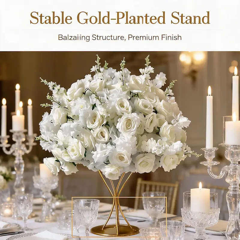 White Flower Ball – Artificial White Rose Flower Ball（Pure White Rose Ball for Weddings, Events & Displays）