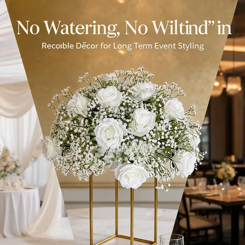 Silk Flower Arrangements – Artificial Silk Flower Ball（Premium Silk Floral Decor for Weddings, Events & Displays）
