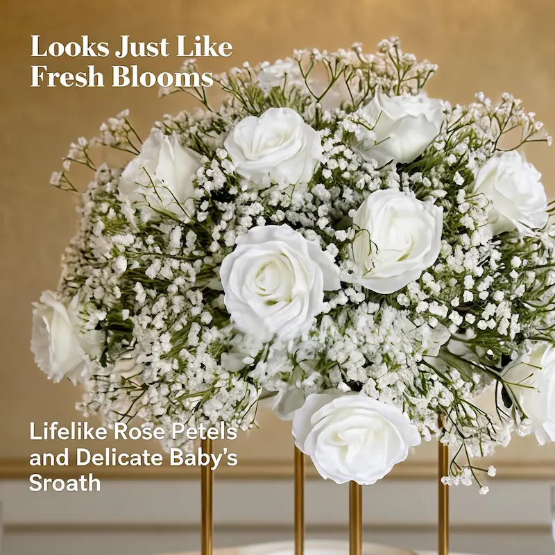 Silk Flower Arrangements – Artificial Silk Flower Ball（Premium Silk Floral Decor for Weddings, Events & Displays）