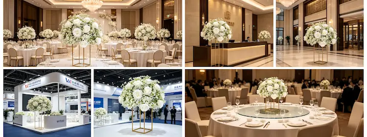 international event cases using XIBO silk flower balls