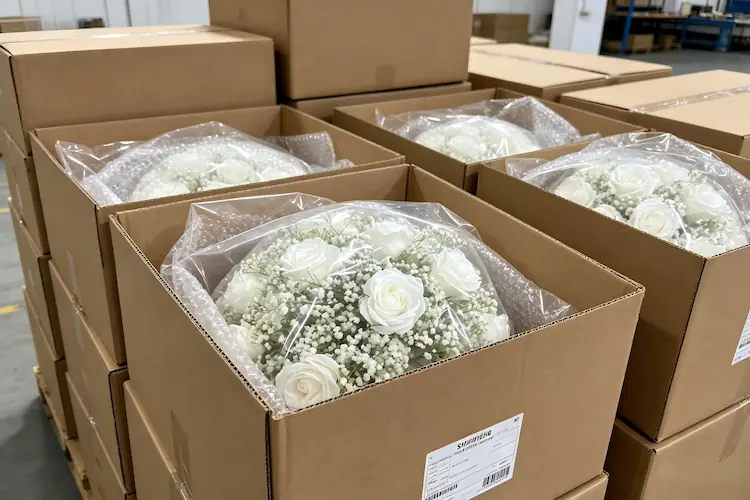 silk flower ball packaging in carton for shipping