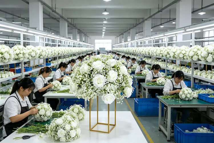 silk flower ball factory production line