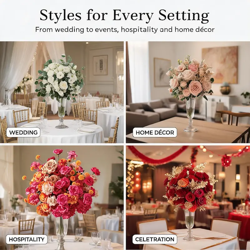 Red Flower Ball – Artificial Red Rose Flower Ball Centerpiece（Lush Red Rose Ball for Romantic Weddings & Events）