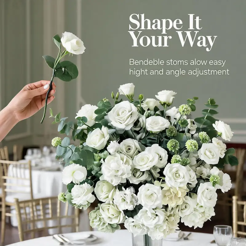 Red Flower Ball – Artificial Red Rose Flower Ball Centerpiece（Lush Red Rose Ball for Romantic Weddings & Events）