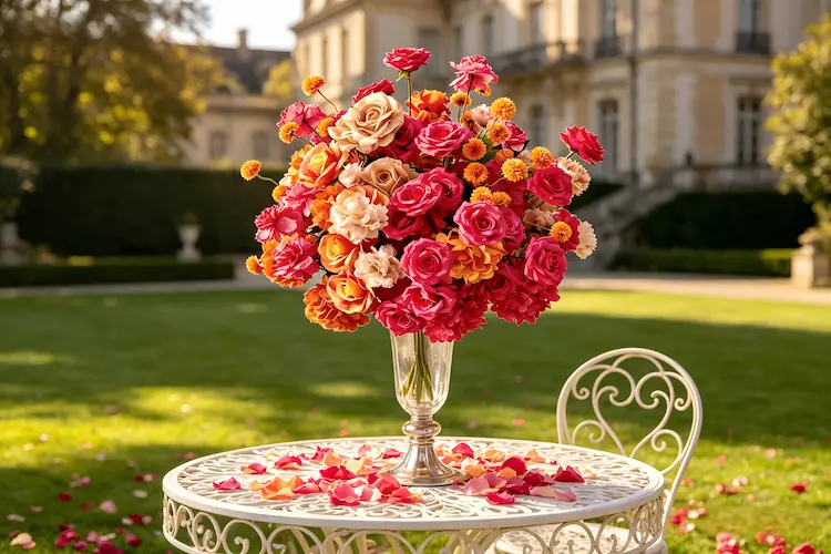 red rose flower ball valentine romantic dinner decor