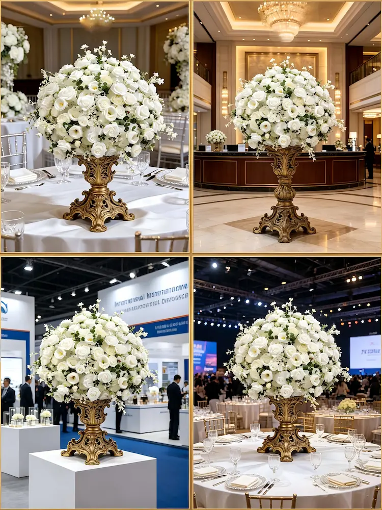 international wedding cases using XIBO flower ball centerpieces