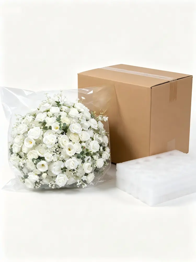 flower ball centerpiece packaging in carton for shipping
