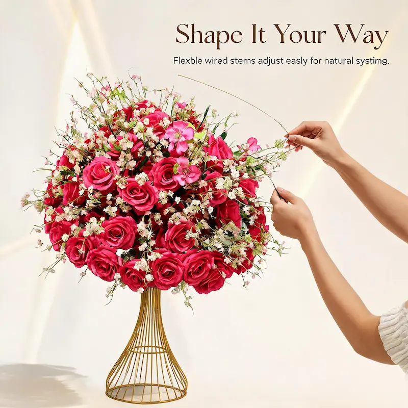 Table Flower – Artificial Flower Ball for Table Centerpiece（Versatile Floral Ball for Tables, Events & Displays）