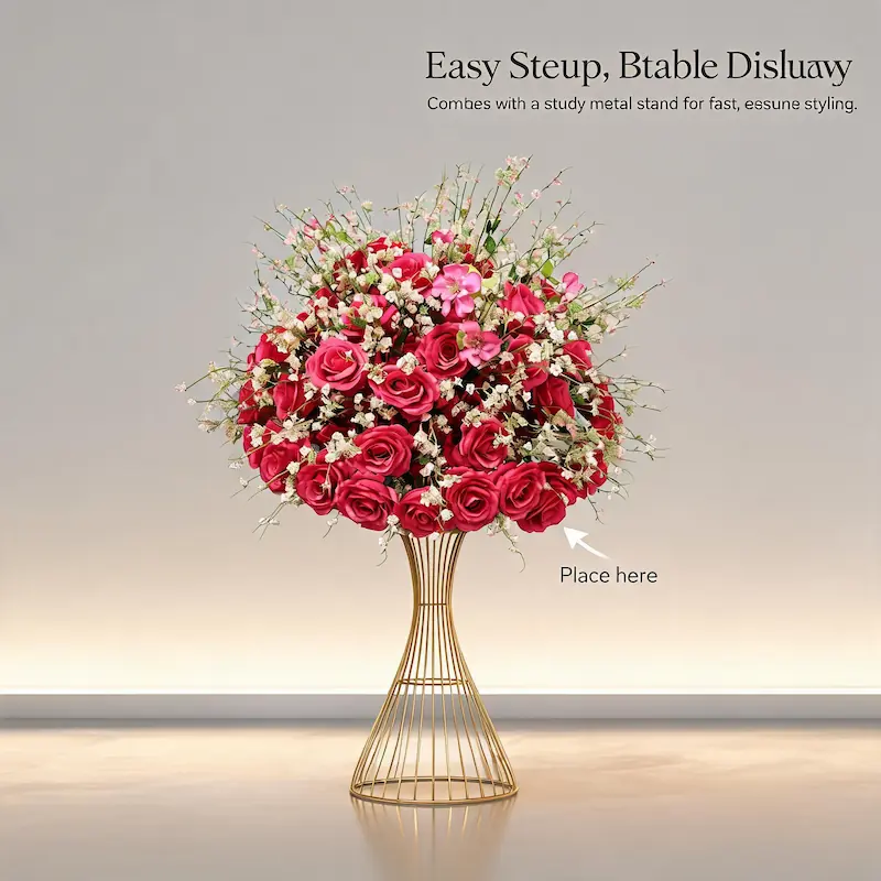 Table Flower – Artificial Flower Ball for Table Centerpiece（Versatile Floral Ball for Tables, Events & Displays）