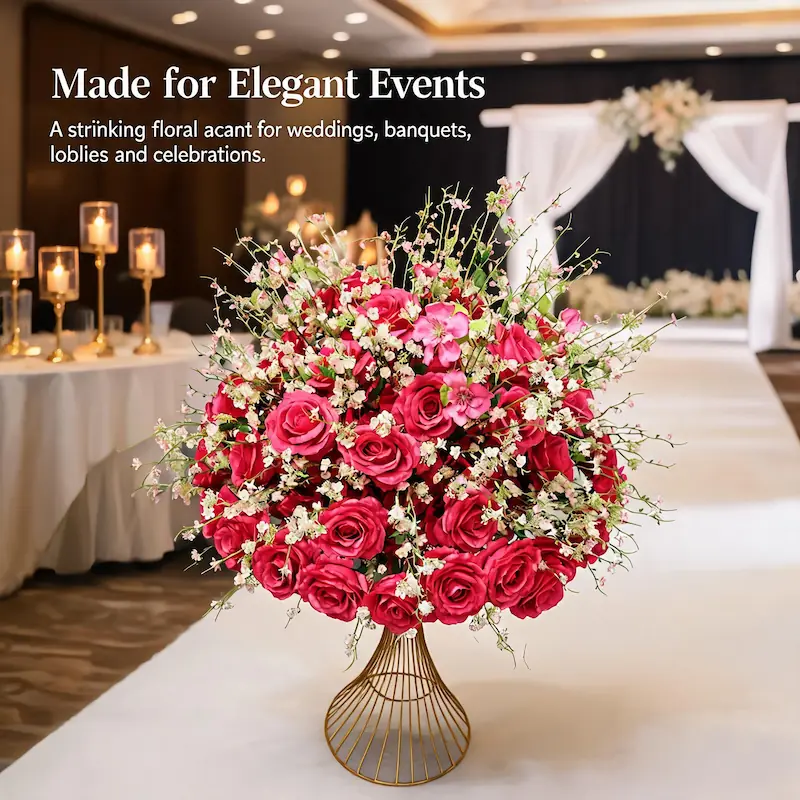 Table Flower – Artificial Flower Ball for Table Centerpiece（Versatile Floral Ball for Tables, Events & Displays）