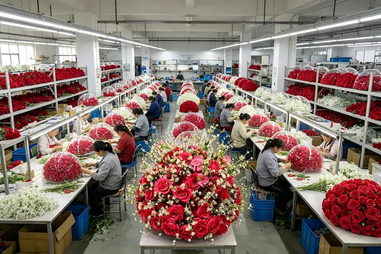 table flower ball factory production line