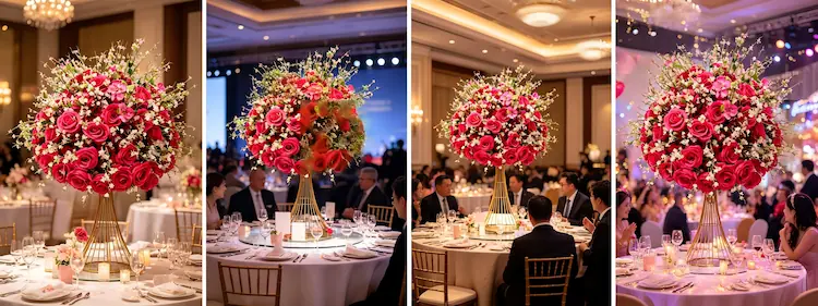 flower ball table centerpiece multiple scenes wedding corporate banquet party