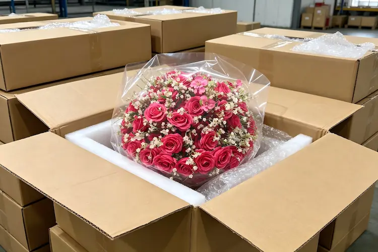 table flower ball packaging in carton for shipping
