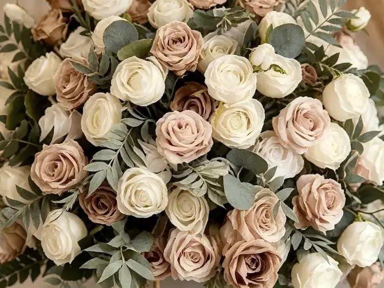 wedding flower ball texture close up silk petals