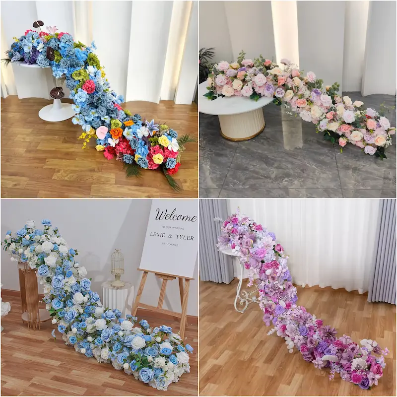 Red Flower Runner – Artificial Red Rose Aisle Runner for Weddings & Events