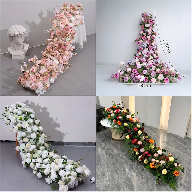 Red Flower Runner – Artificial Red Rose Aisle Runner for Weddings & Events