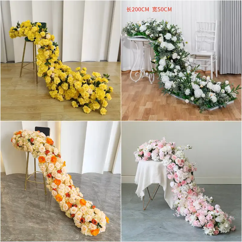 Red Flower Runner – Artificial Red Rose Aisle Runner for Weddings & Events