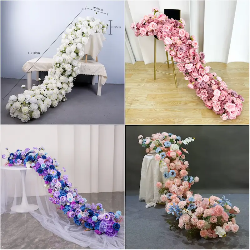 Red Flower Runner – Artificial Red Rose Aisle Runner for Weddings & Events