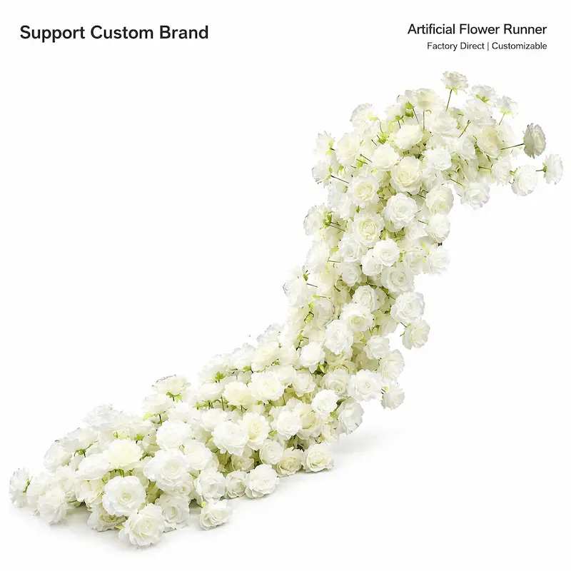 Flower Runner – Artificial Flower Runner for Wedding Aisle（Lush Aisle Runner for Wedding Ceremonies & Receptions）