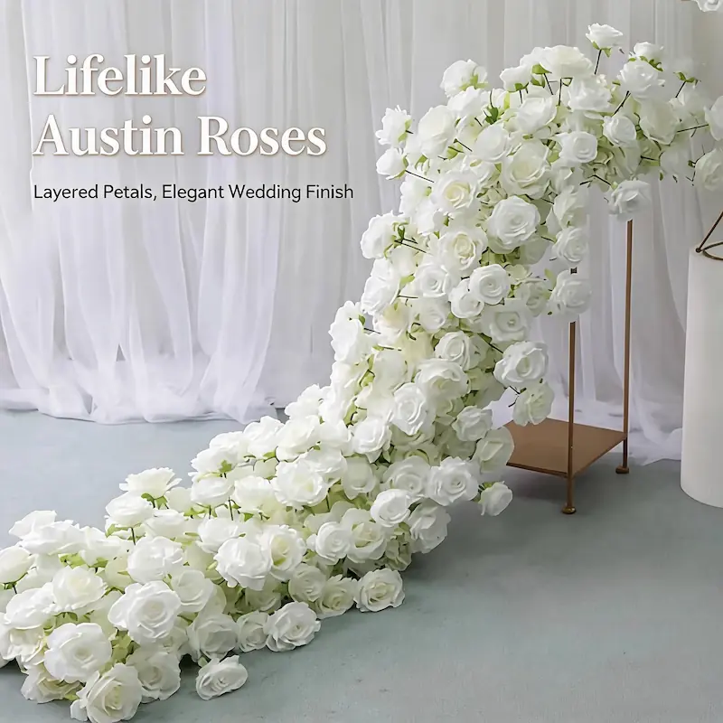 Flower Runner – Artificial Flower Runner for Wedding Aisle（Lush Aisle Runner for Wedding Ceremonies & Receptions）