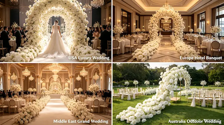 international wedding cases using XIBO flower runners
