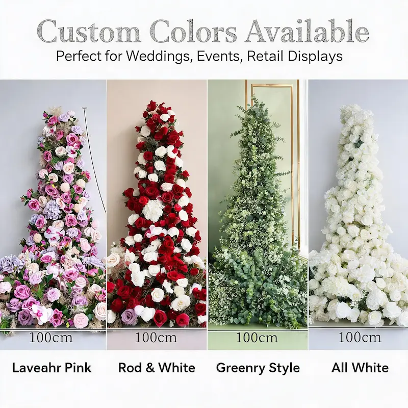 Wedding Flower Runner – Artificial Aisle Flower Runner（Lush Floral Runner for Wedding Aisle & Reception Decor）