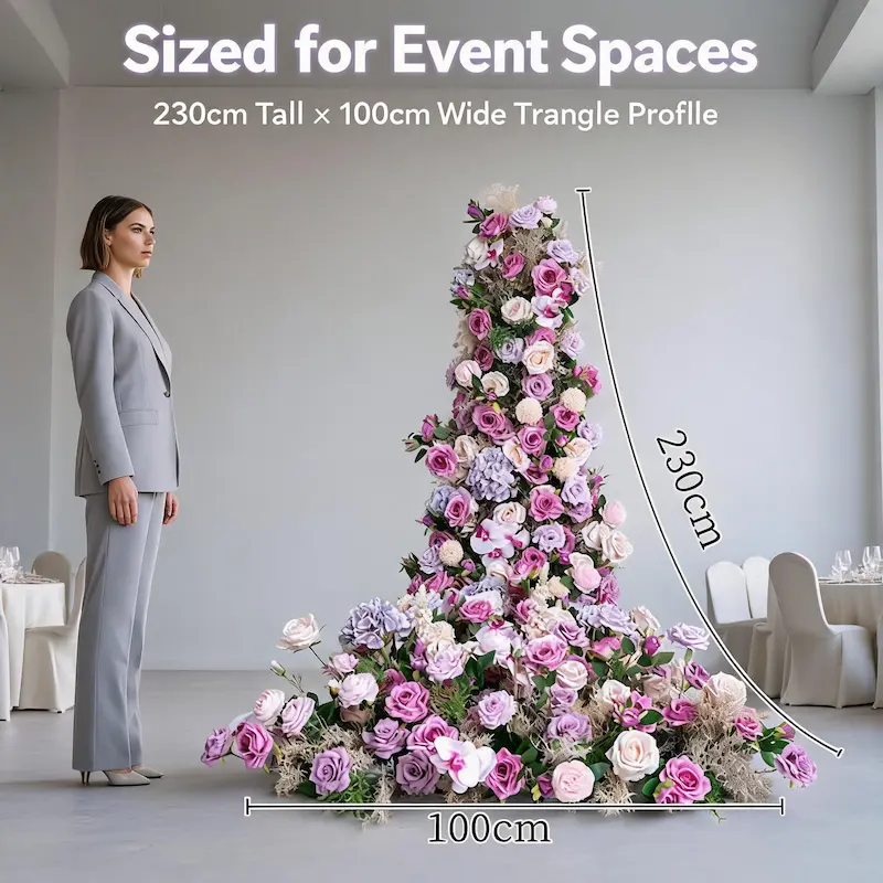 Wedding Flower Runner – Artificial Aisle Flower Runner（Lush Floral Runner for Wedding Aisle & Reception Decor）