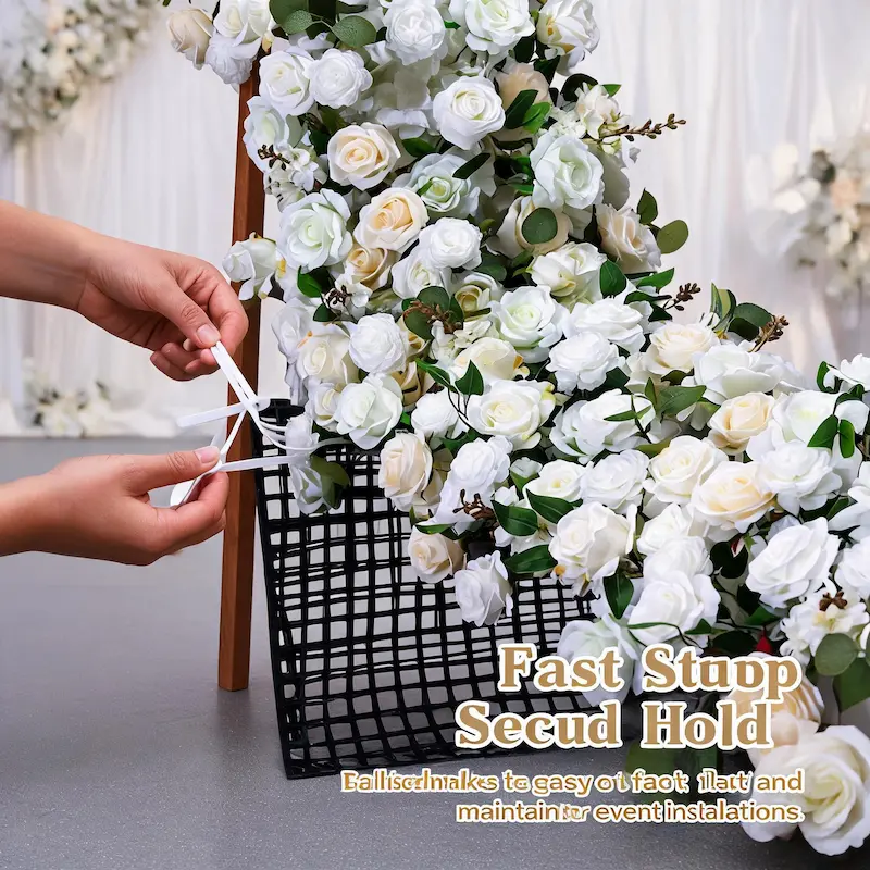 Flower Table Runner – Artificial Flower Runner for Table（Lush Floral Table Runner for Weddings, Banquets & Events）