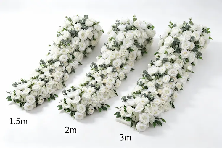 silk flower runner size comparison different lengths
