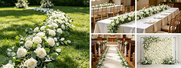 white-green-flower-runner-multi-scene-application-wedding-event