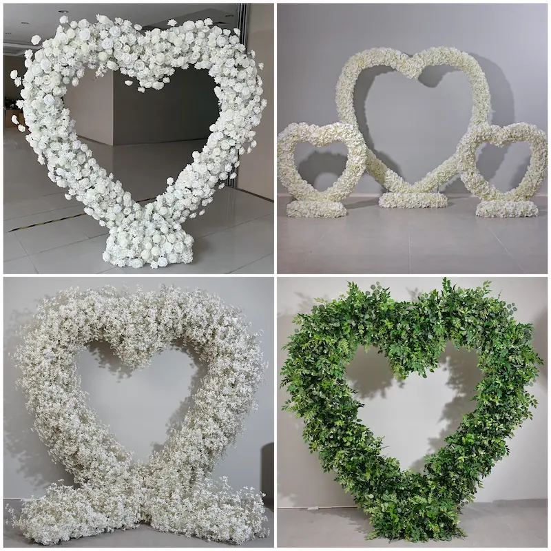 Custom Size White Heart Flower Arch – ODM Wedding Ceremony