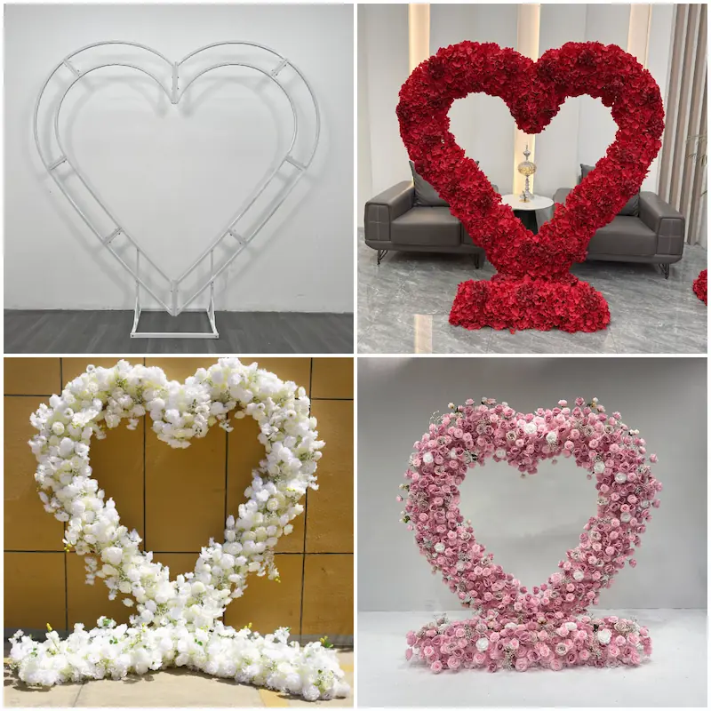 Custom Size White Heart Flower Arch – ODM Wedding Ceremony