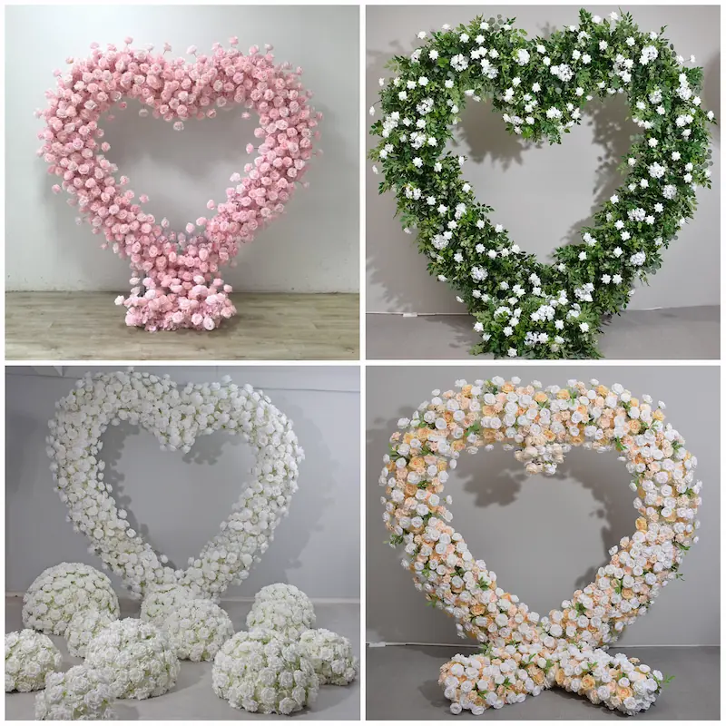 Custom Size White Heart Flower Arch – ODM Wedding Ceremony