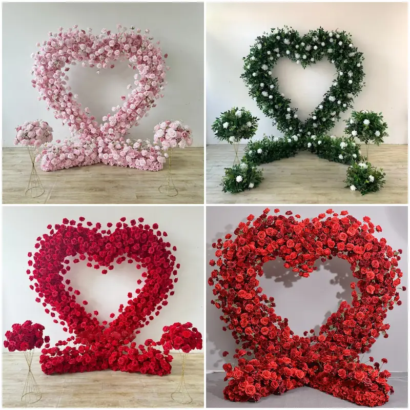 Custom Size White Heart Flower Arch – ODM Wedding Ceremony