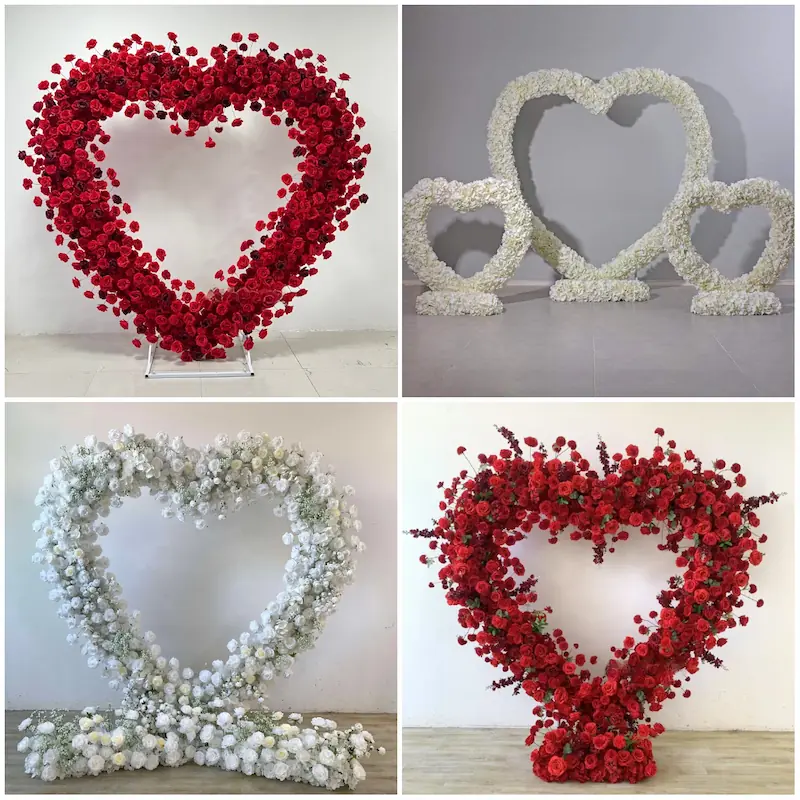 Custom Size White Heart Flower Arch – ODM Wedding Ceremony