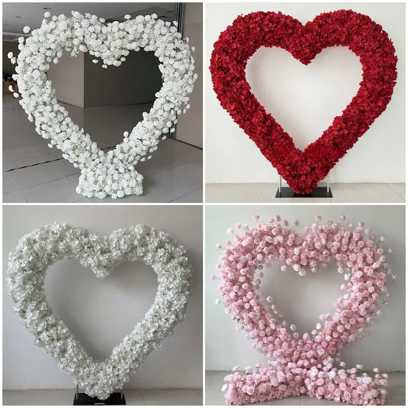Custom Size White Heart Flower Arch – ODM Wedding Ceremony