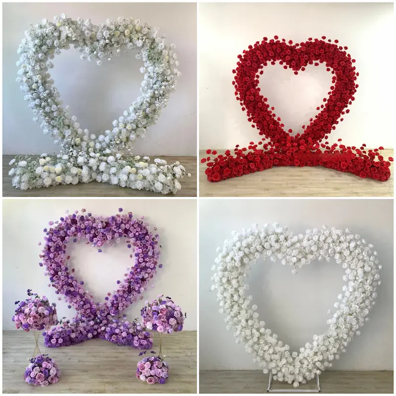 Custom Size White Heart Flower Arch – ODM Wedding Ceremony