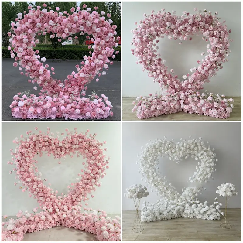 Custom Size White Heart Flower Arch – ODM Wedding Ceremony