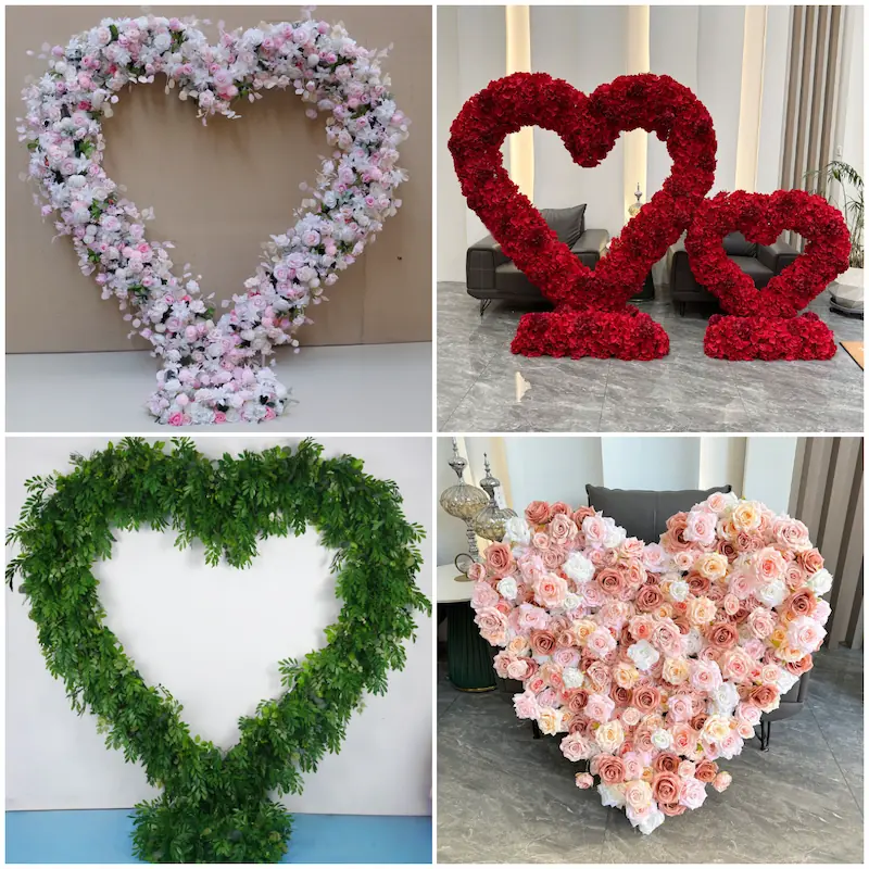 Purple Heart Flower Arch – Realistic Silk Roses for Wedding