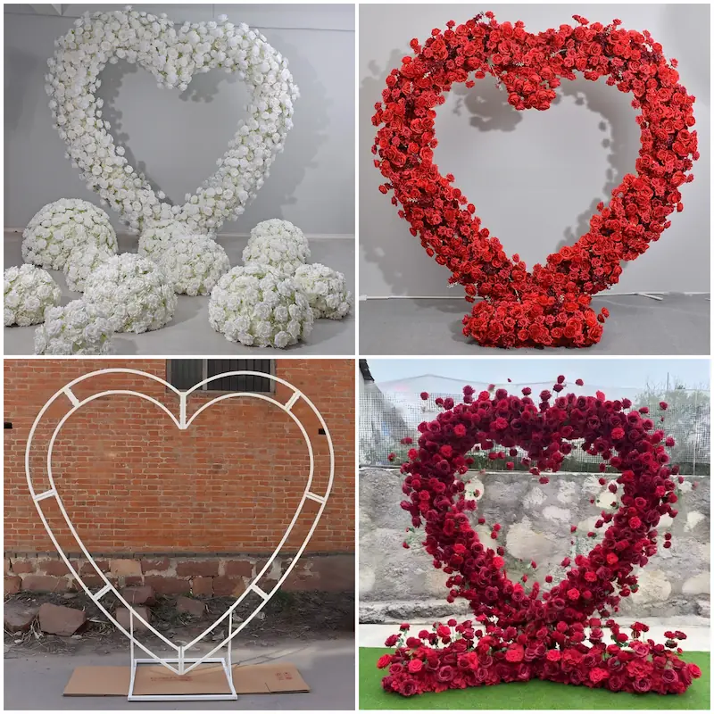Custom Size White Heart Flower Arch – ODM Wedding Ceremony