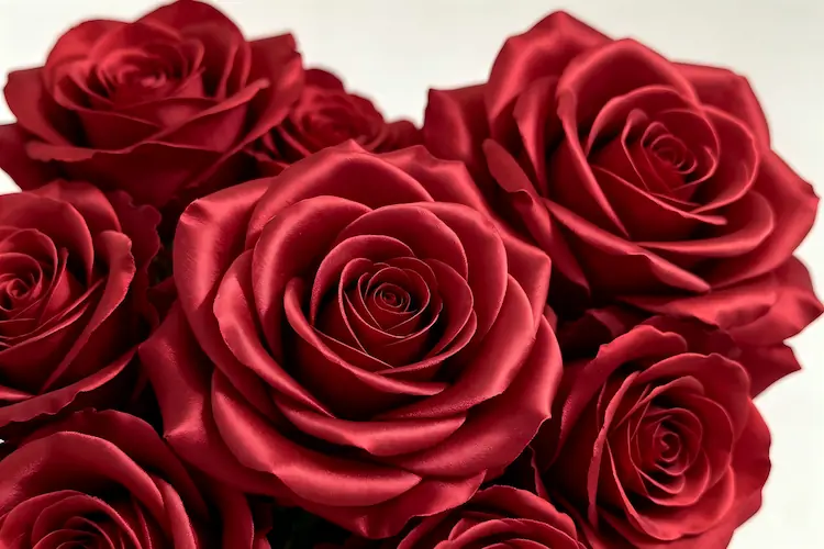 red rose texture close up silk petals heart arch