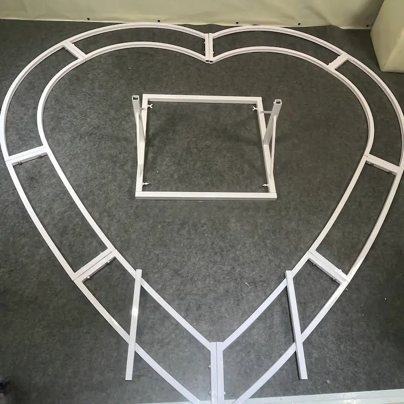 Metal Heart Shaped Arch Frame with Artificial Flowers – Bulk Order