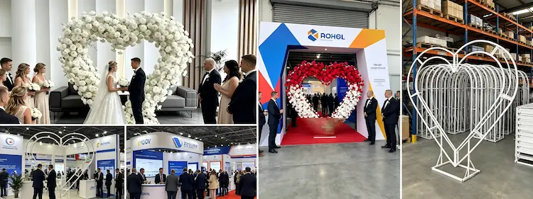 metal heart arch multiple scenes wedding corporate event exhibition rental