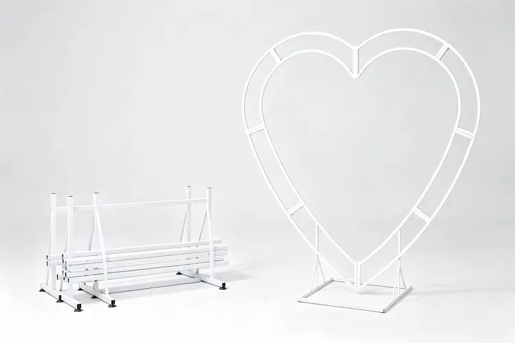 heart shaped metal arch folded storage portable